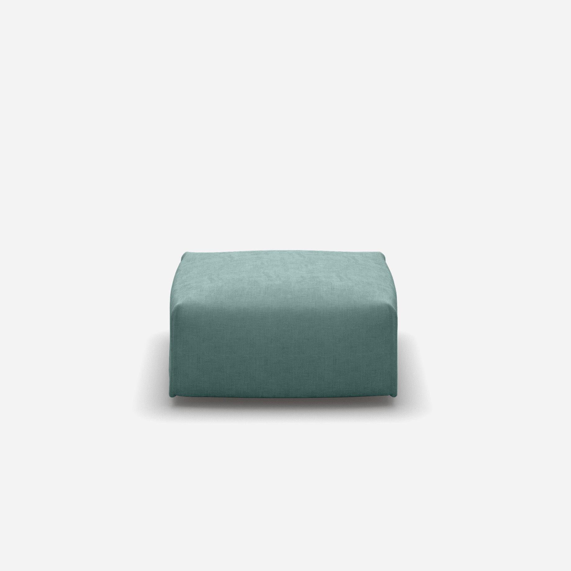 Float Square Ottoman | Sage Cotton