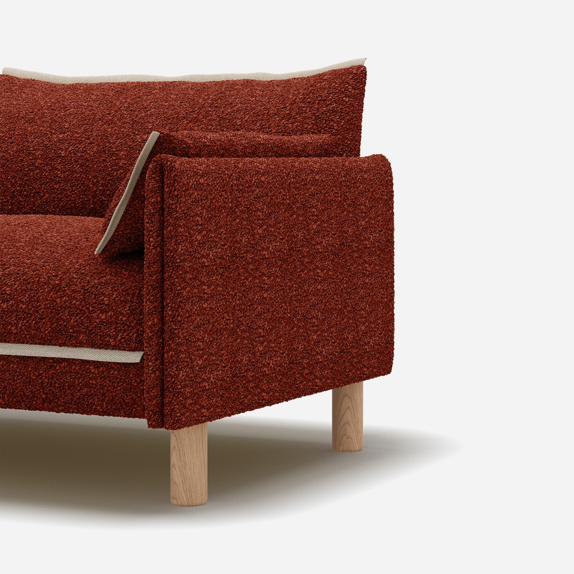 Cozy 1.5 Seater Sofa | Brick Boucle