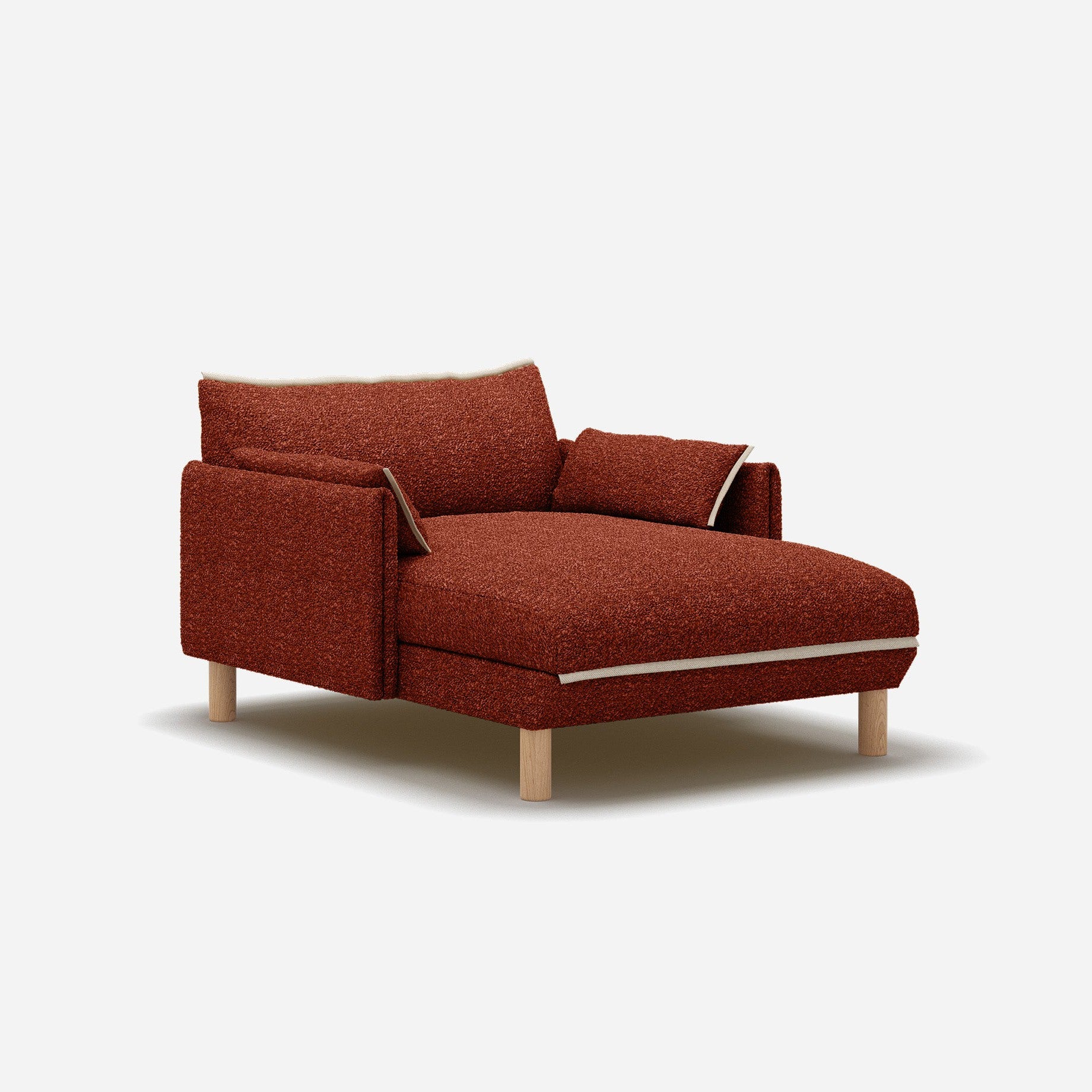 Cozy 1.5 Seater Chaise Sofa | Brick Boucle