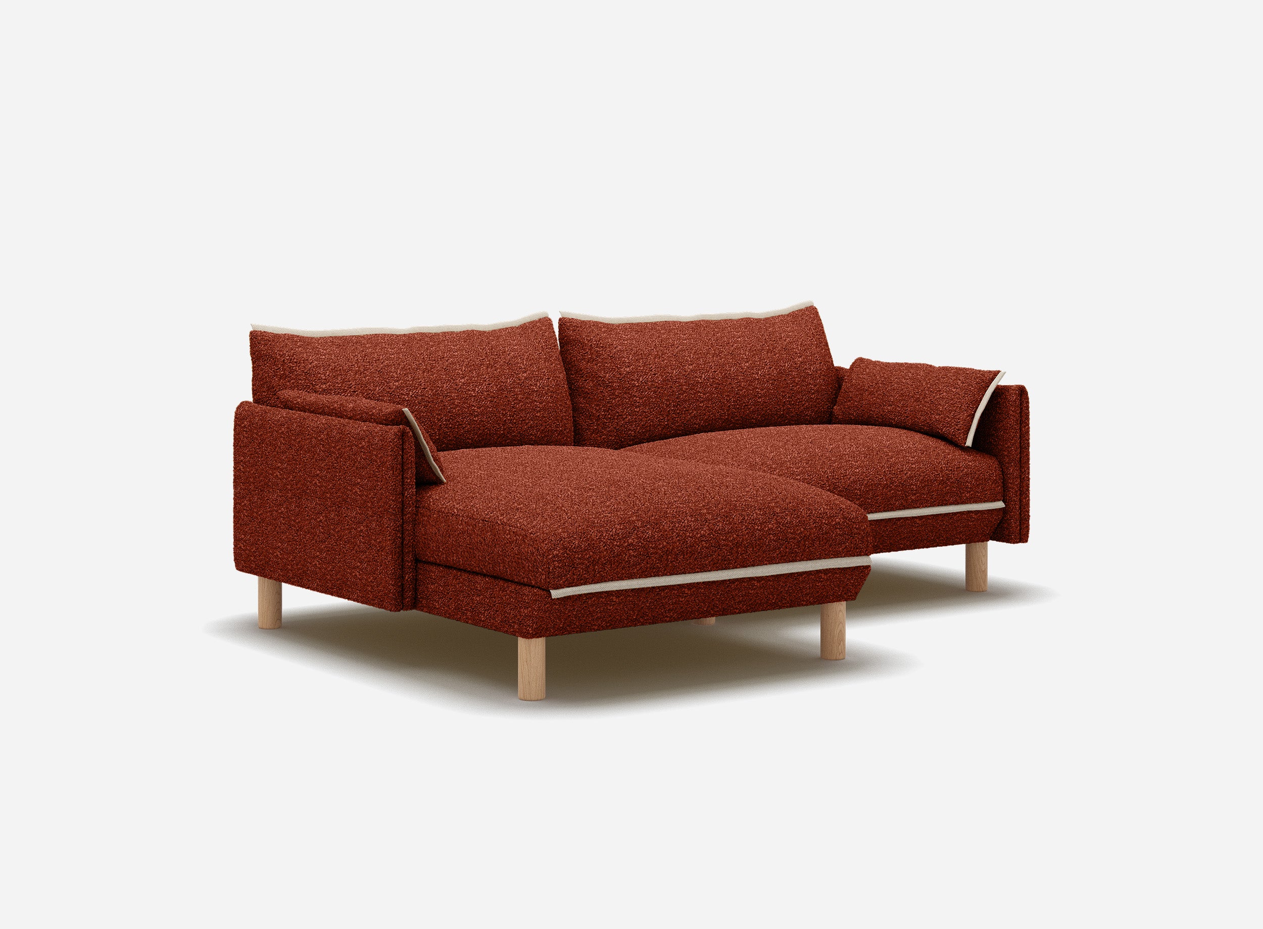 Cozy 3 Seater LH Chaise Sofa | Brick Boucle