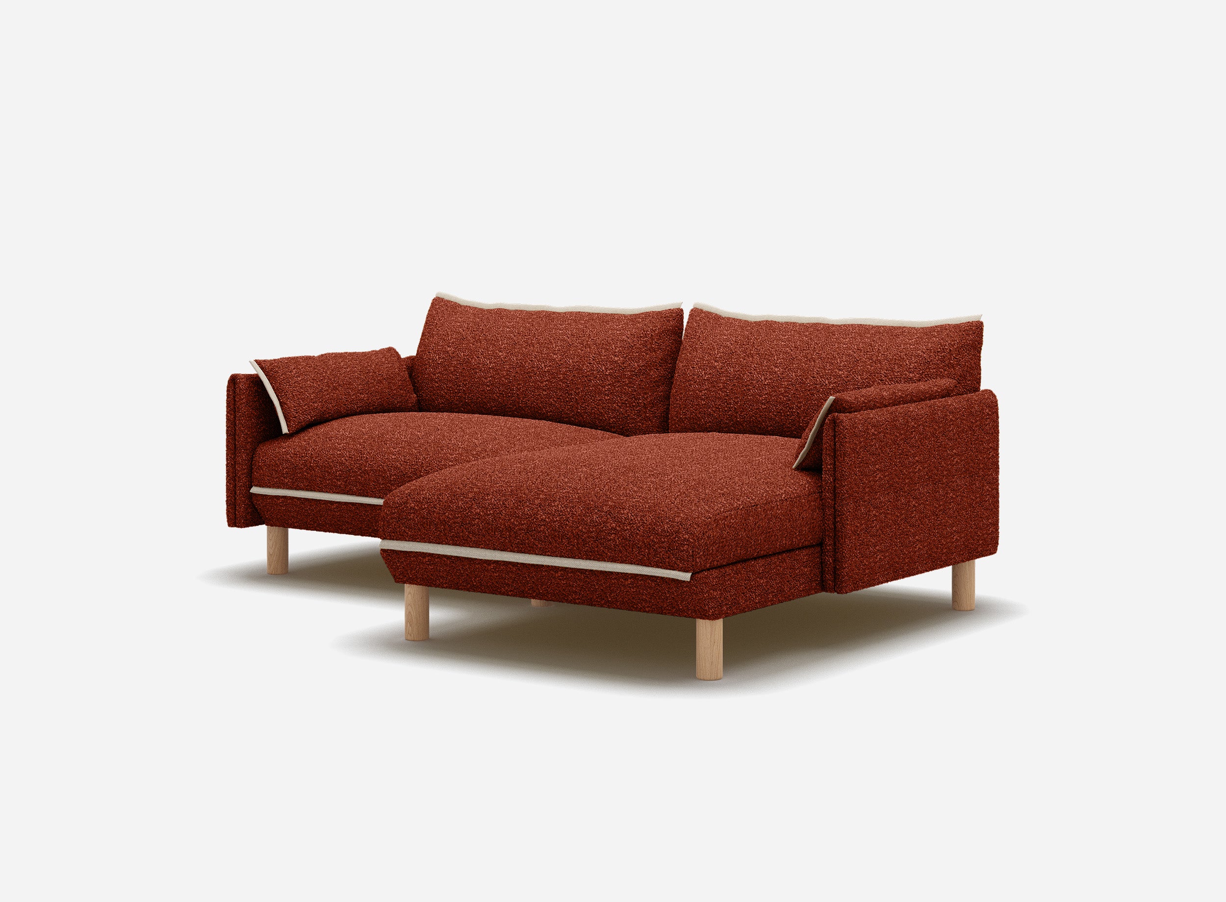 Cozy 3 Seater RH Chaise Sofa | Brick Boucle