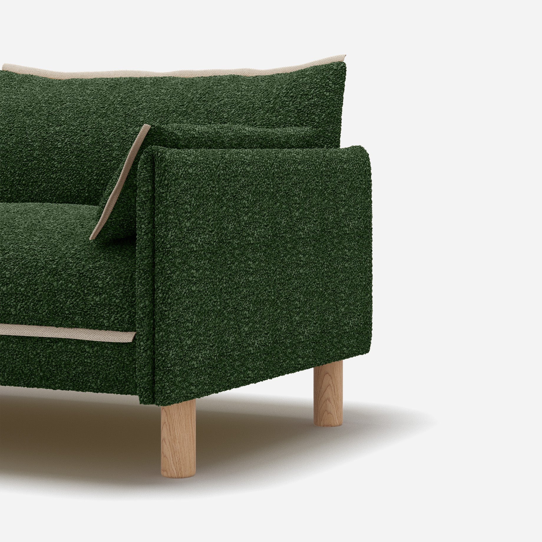 Cozy 1.5 Seater Sofa | Green Boucle