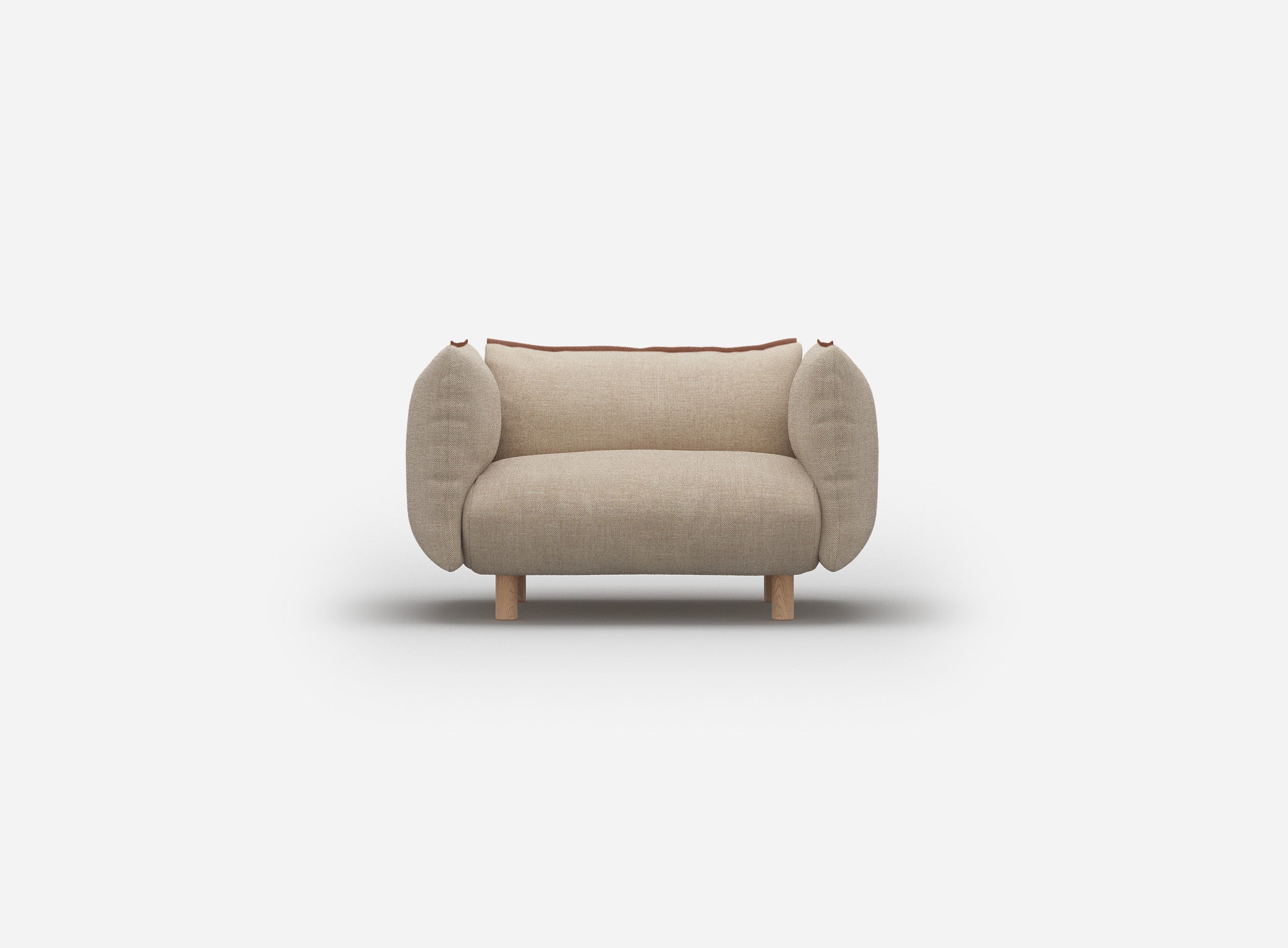 Pillow 1.5 Seater Sofa | Cream Textured Weave