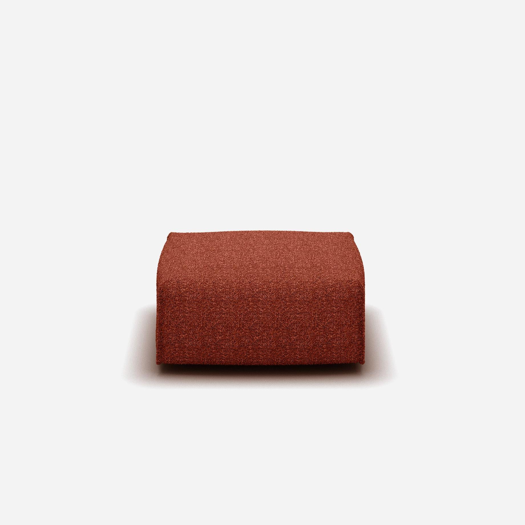 Float Square Ottoman | Brick Boucle