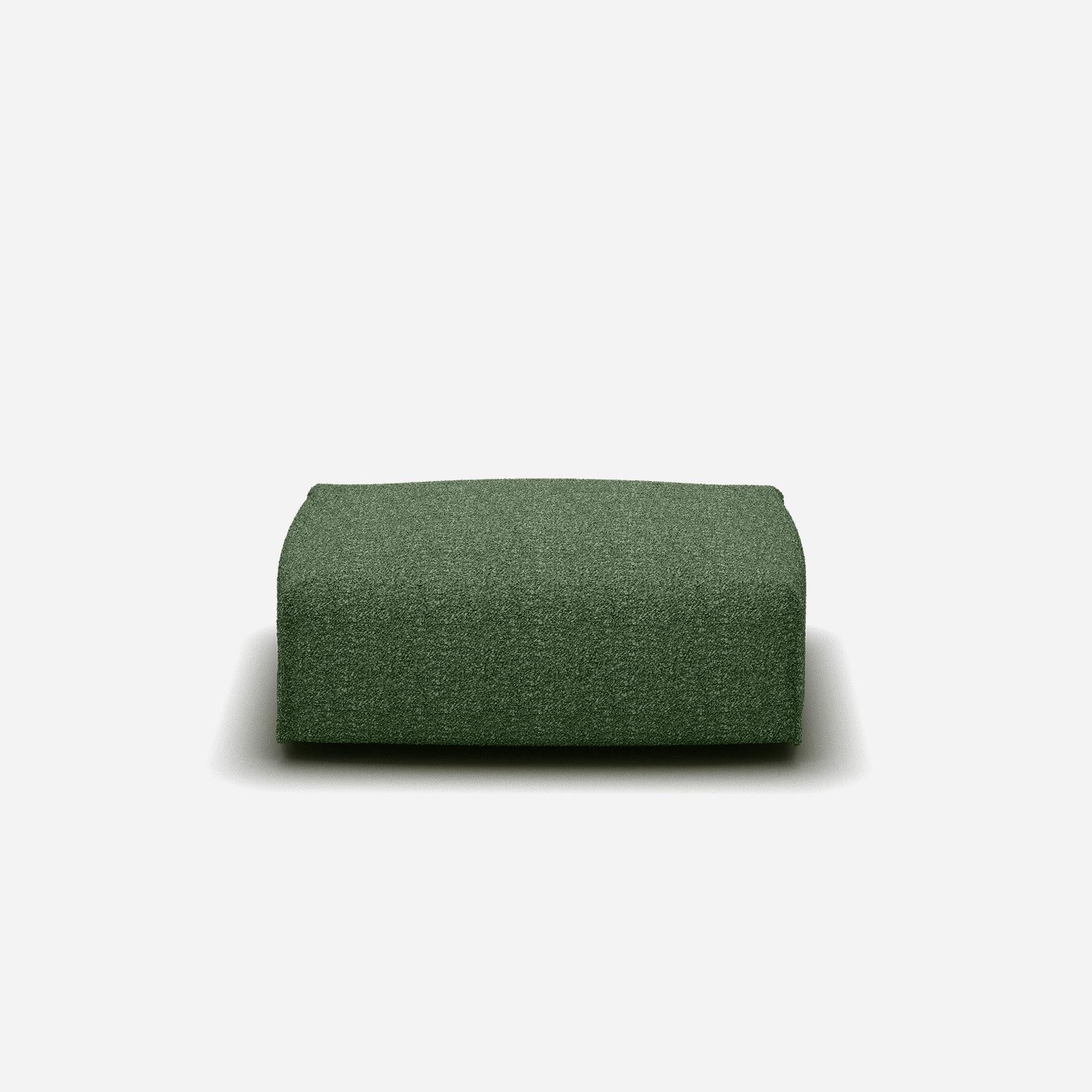 Float Rectangular Ottoman | Green Boucle