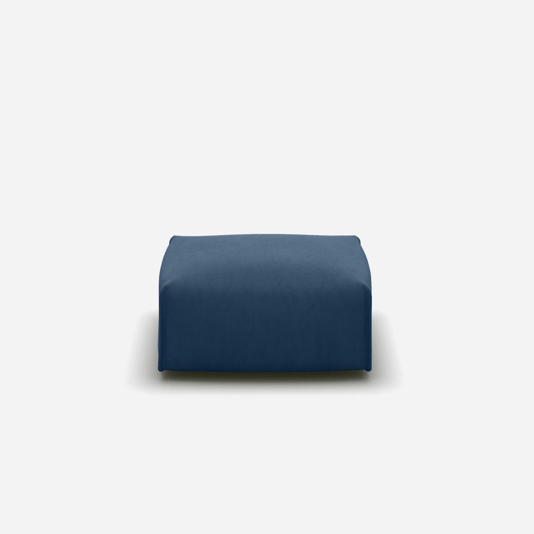 Float Square Ottoman | Midnight Blue Velvet