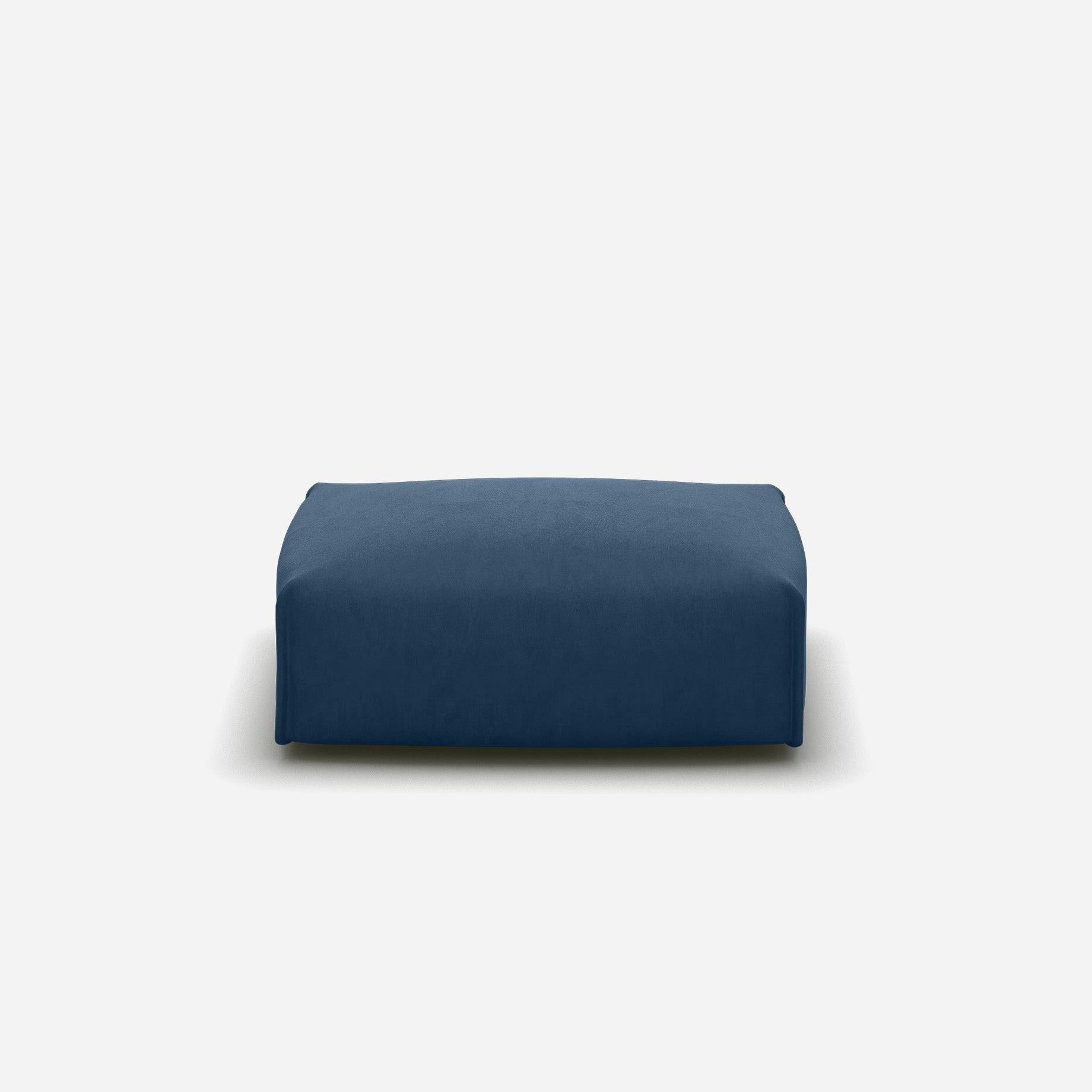 Float Rectangular Ottoman | Midnight Blue Velvet