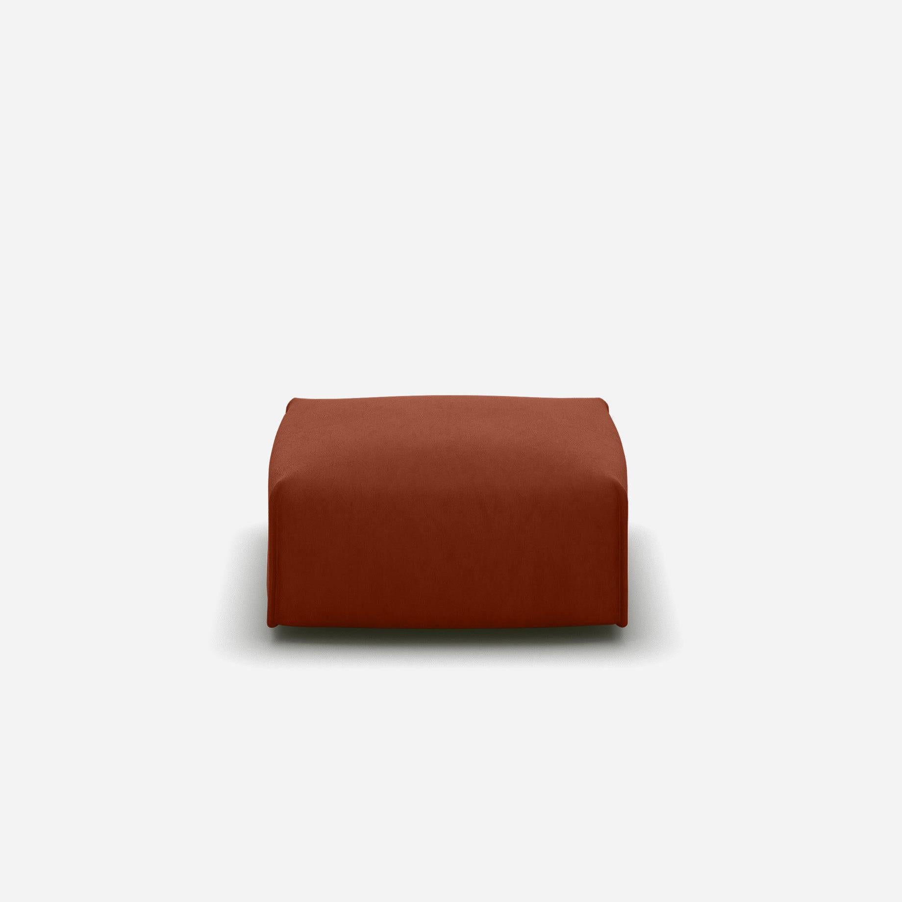 Float Square Ottoman | Rust Velvet