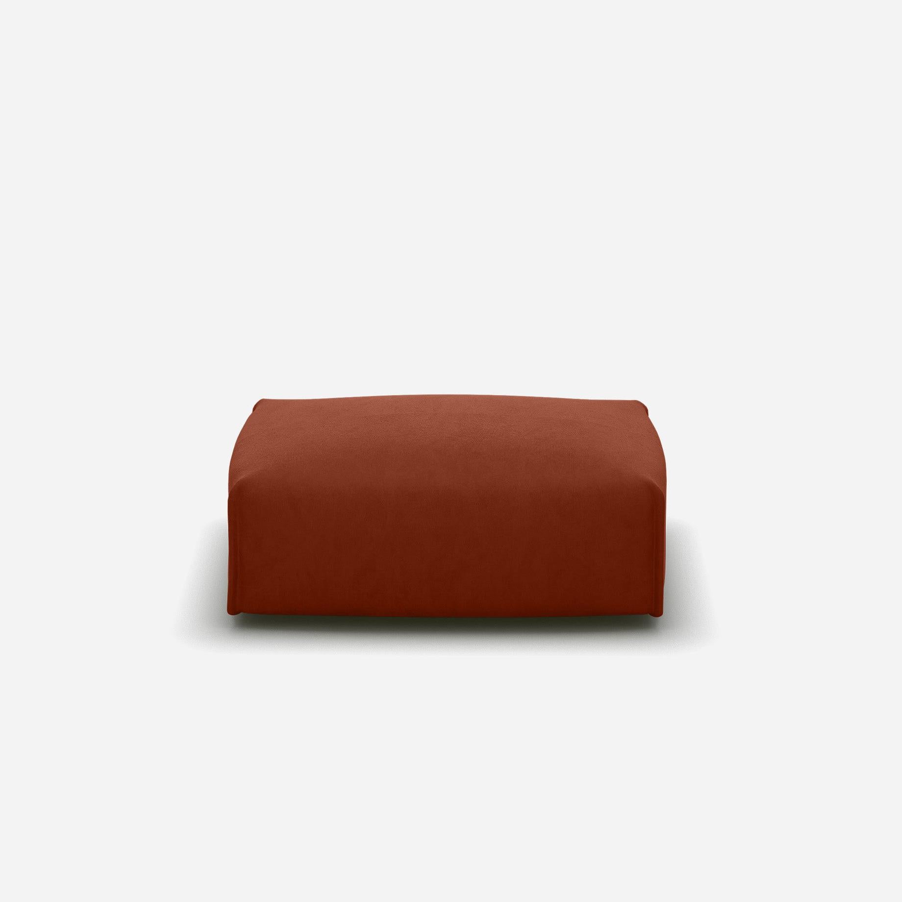 Float Rectangular Ottoman | Rust Velvet