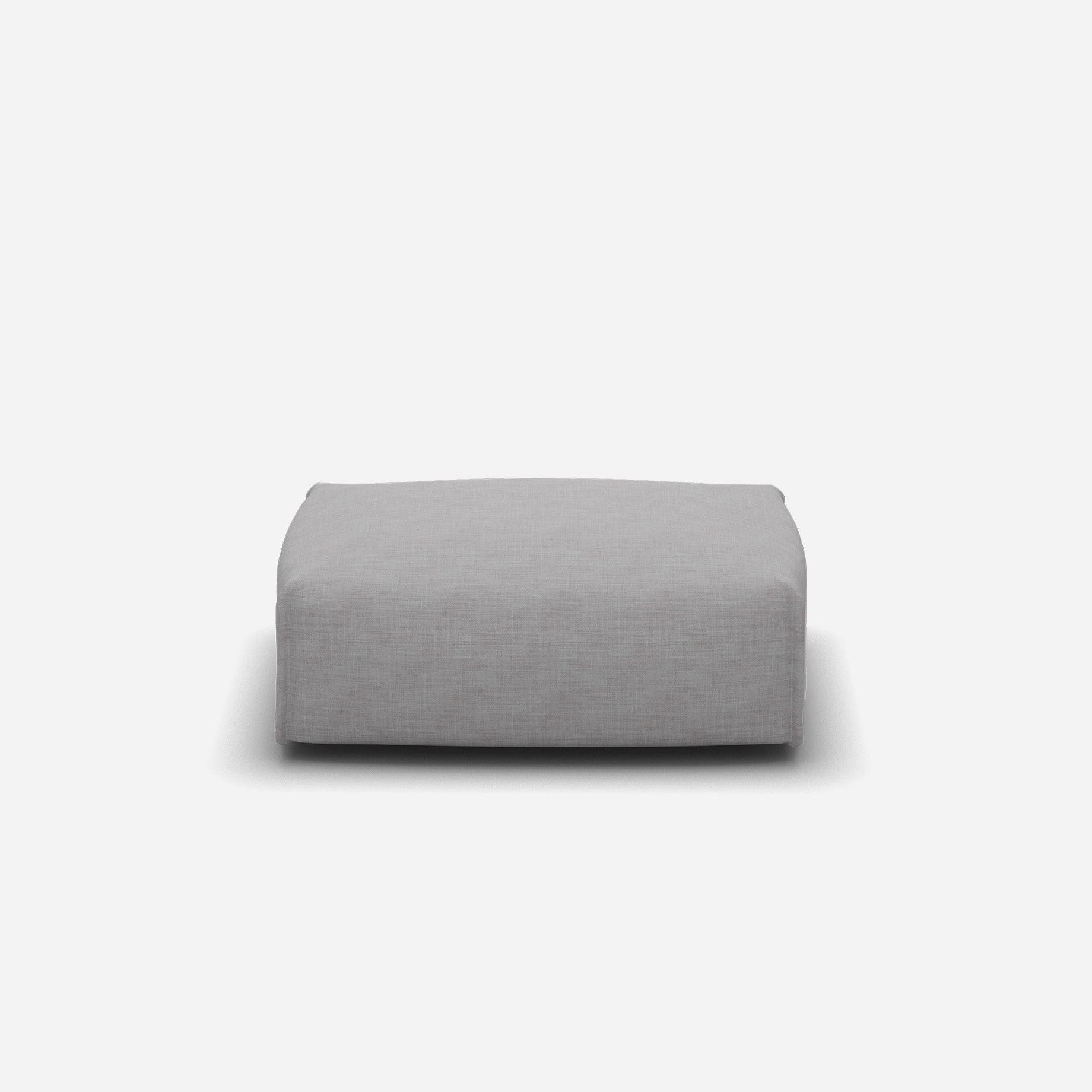 Float Rectangular Ottoman | Light Grey Weave