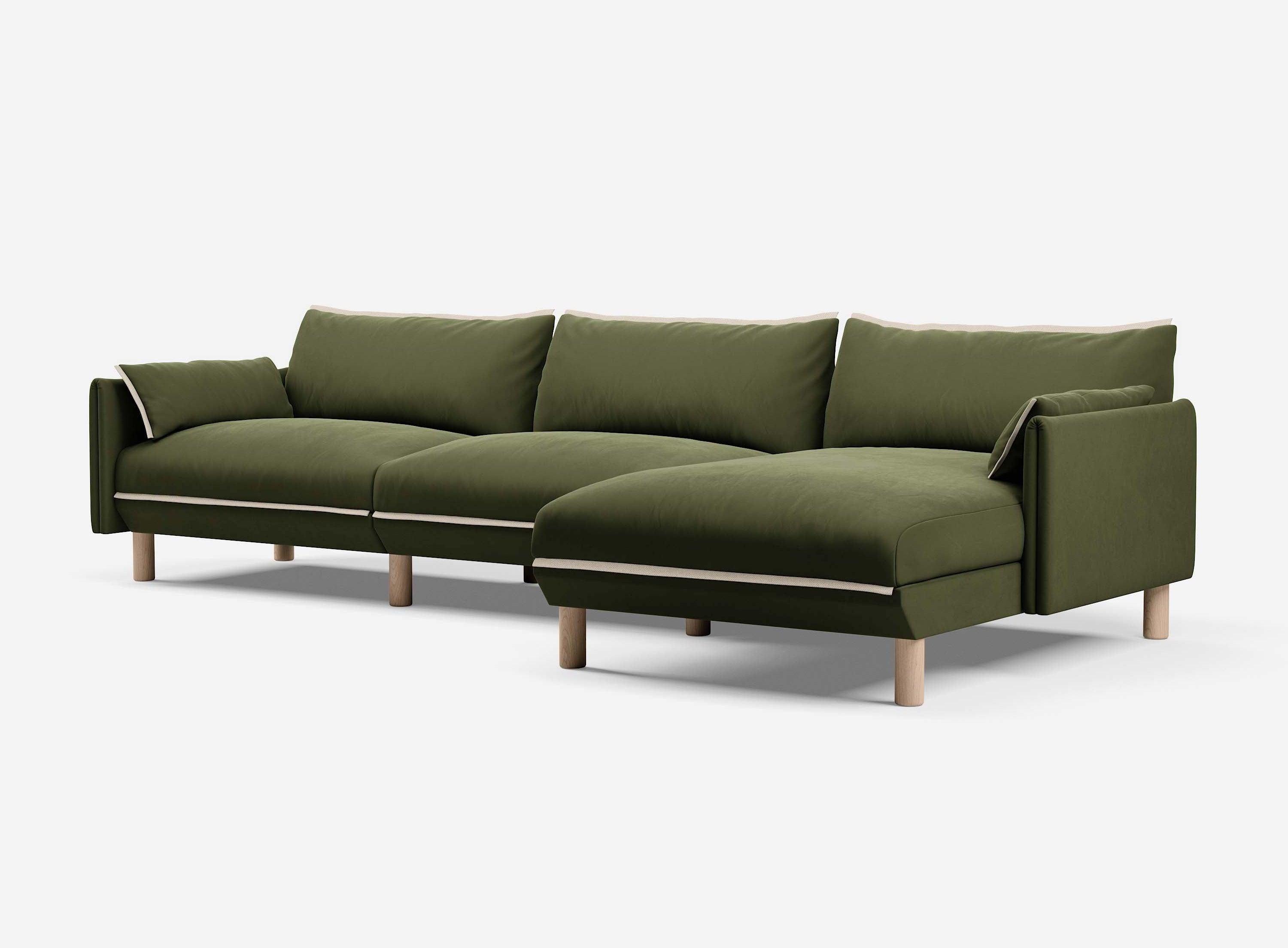 Dark green on sale chaise sofa